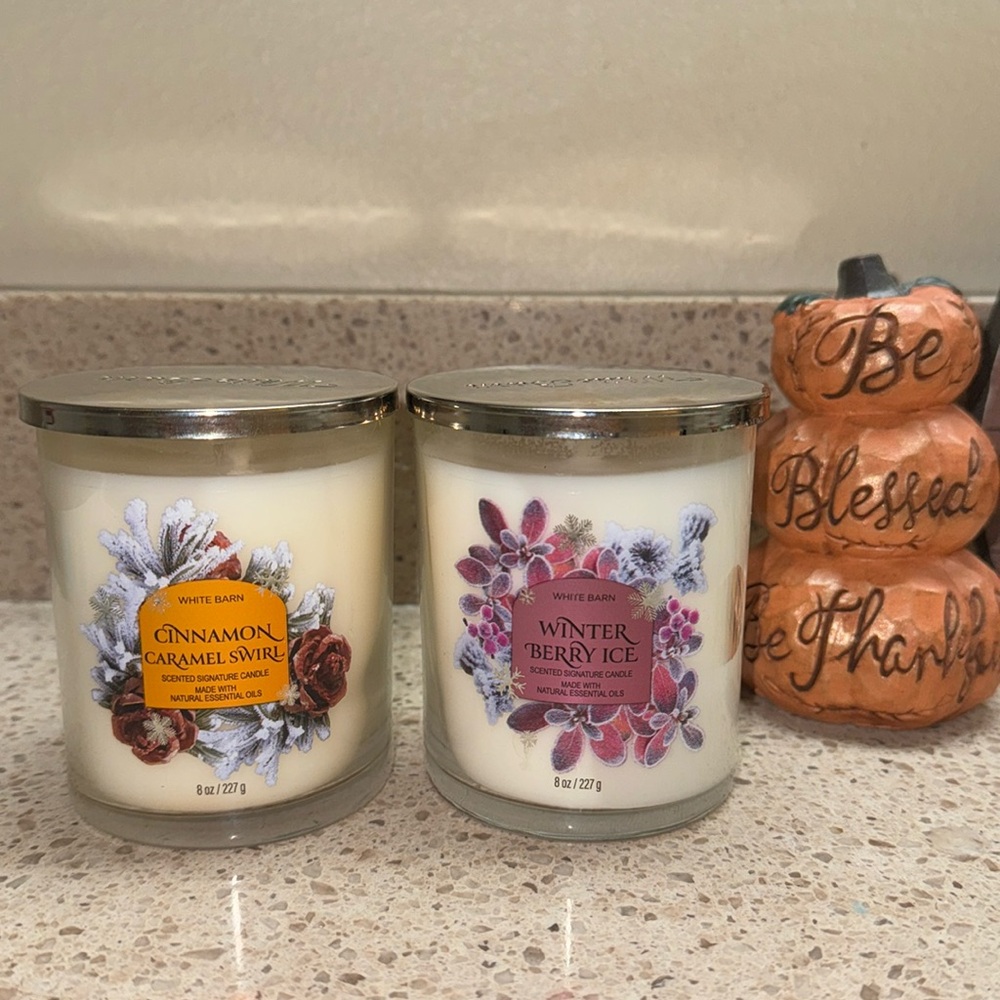 Bath & Body Works White Barn Fall Single Wick Candle Bundle